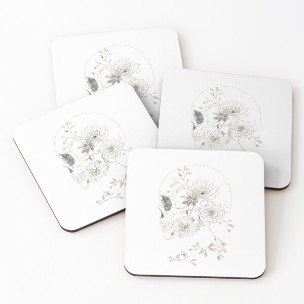 Item preview, Skull and flowers designed and sold by uunaa.