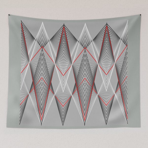 Item preview, Graphic with triangles in white,grey and  red to black. designed and sold by Robert Elfferich.