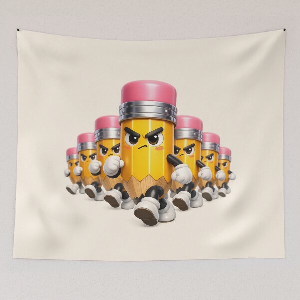 Item preview, Cute Pencil Parade | Kawaii Stationery Squad Marching 3D Cartoon Illustration designed and sold by Moons Studio.