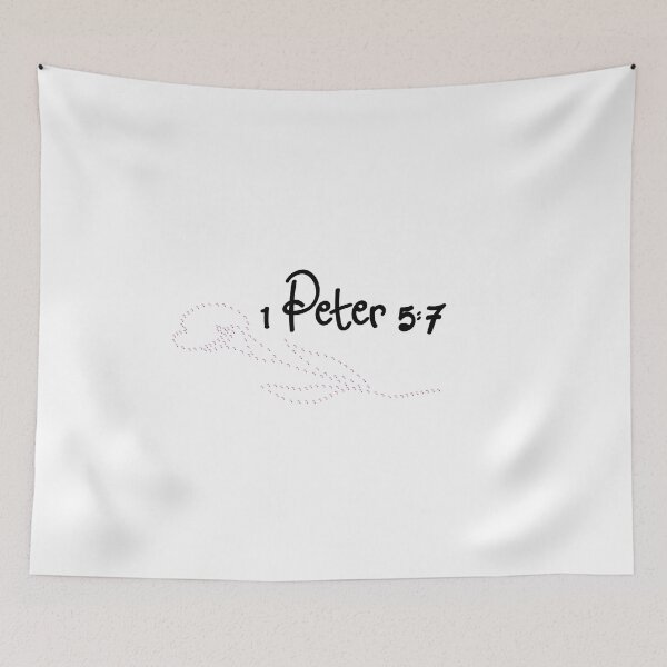 Item preview, 1 Peter 5:7 Christian Scripture Art – Music Note & Arum Lily Faith Design designed and sold by MyDarlingDearJesusInspires.
