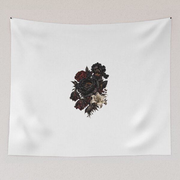 Item preview, Dark Floral Aesthetic – Moody Botanical Flower Illustration for Apparel, Alternative Fashion and Atmospheric Decor designed and sold by GeaSupplyStudio.