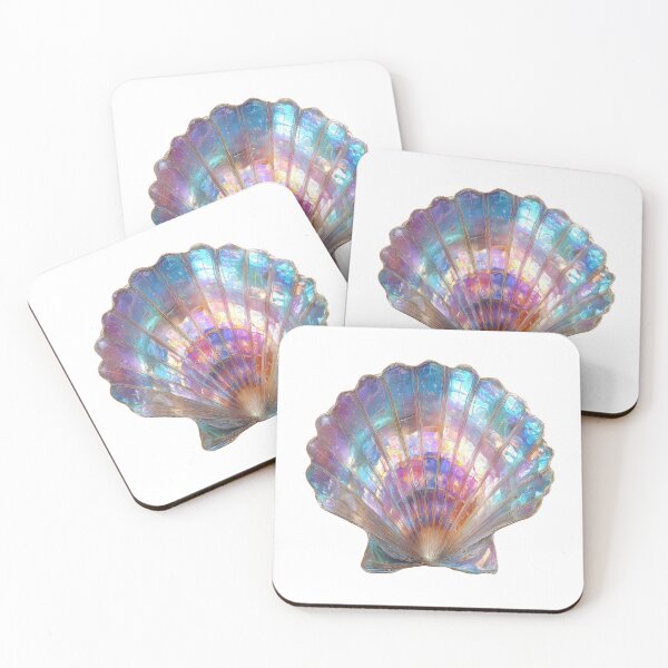 Item preview, Iridescent Scallop Shell Fantasy Ocean Art designed and sold by VikArt7.