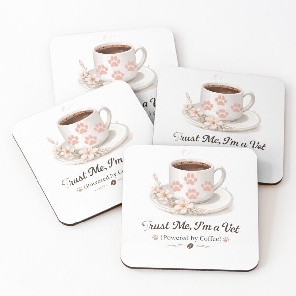 Item preview, Trust Me I'm a Vet Watercolor Coffee Art - Vet Med Aesthetic designed and sold by batoot1.