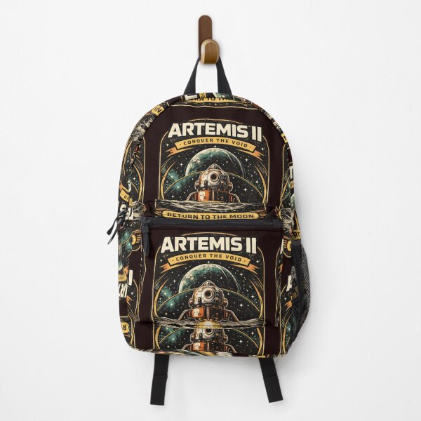 Item preview, Artemis II Moon Mission - Conquer The Void Space Design, Retro NASA Inspired Lunar Lander Art designed and sold by artsymonk.