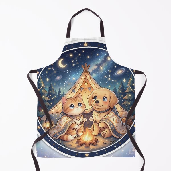 Item preview, Cute Cat and Dog Camping Under the Stars | Cozy Campfire Animal Friends | Kawaii Night Adventure Furfolkz Design designed and sold by Furfolkz.