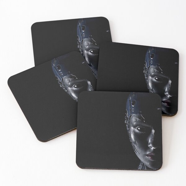 Item preview, Cyberpunk Woman Portrait Dark Futuristic Aesthetic designed and sold by cyberartmaker.
