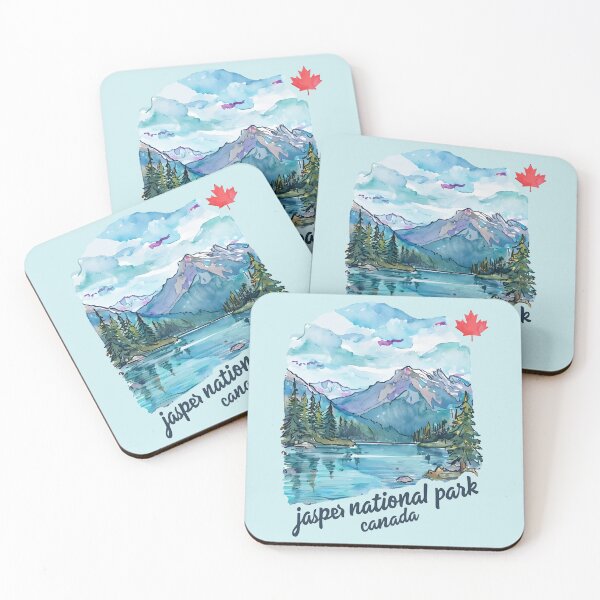 Item preview, Jasper National Park Alberta Canada Watercolor Cute Landscape  designed and sold by HowToCanadian.