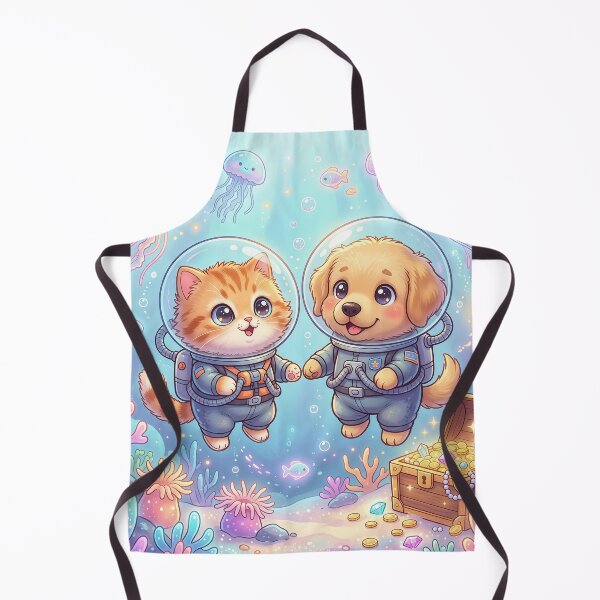 Item preview, Cute Cat and Dog Underwater Astronaut Adventure | Kawaii Space Diver Pets | Furfolkz Ocean Explorer Design designed and sold by Furfolkz.