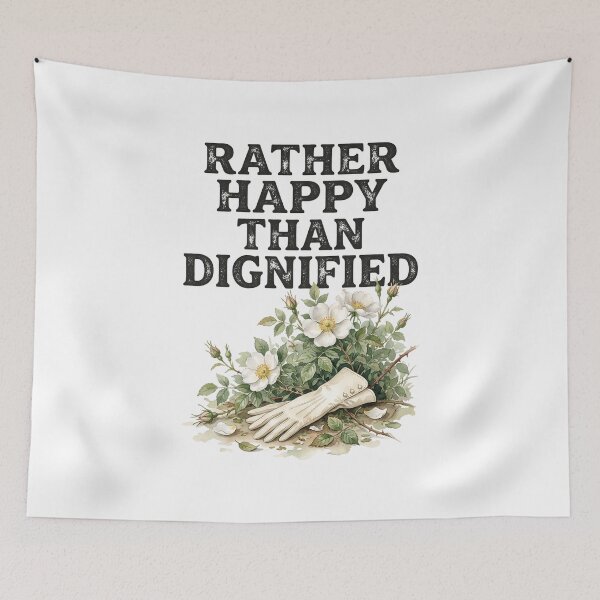 Item preview, Rather Happy Than Dignified Floral Jane Eyre Quote Charlotte Bronte designed and sold by Fenay Designs.