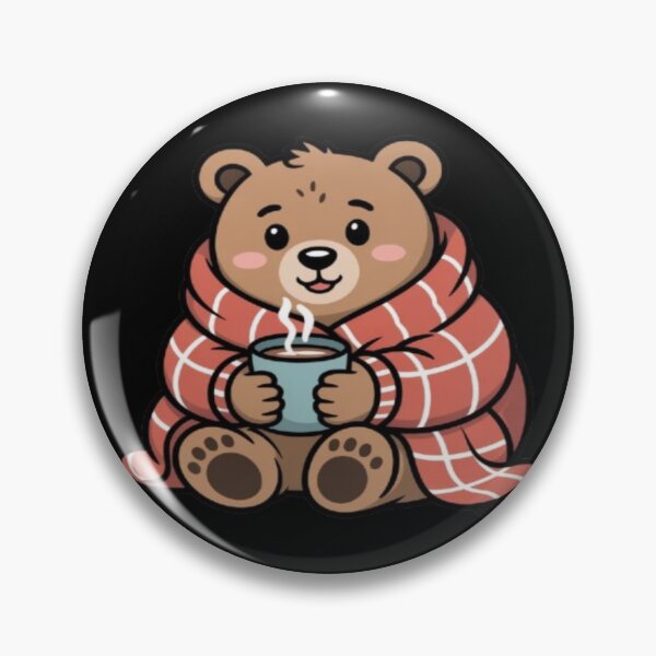Item preview, Cute Bear Wrapped in Blanket with Hot Drink designed and sold by DailySparks.