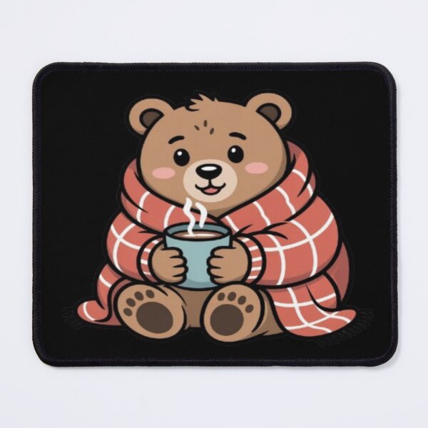 Item preview, Cute Bear Wrapped in Blanket with Hot Drink designed and sold by DailySparks.