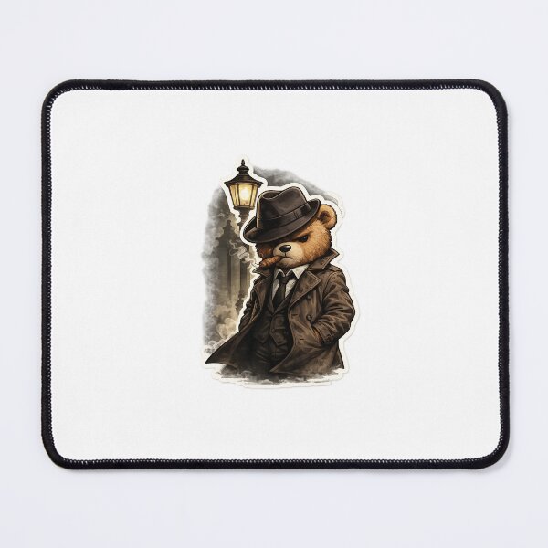 Item preview, Noir Teddy – Attitude Bear Detective Sticker ?️♂️?? designed and sold by SparkVault.