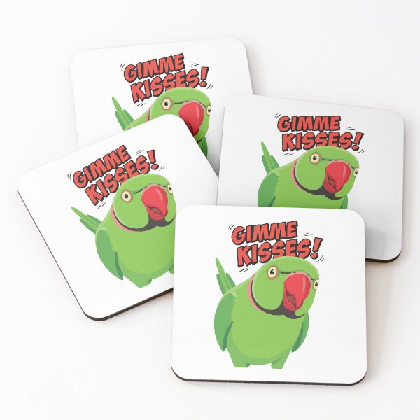 Item preview, Gimme Kisses Aggressive Indian Ringneck Parakeet designed and sold by Petzzz.
