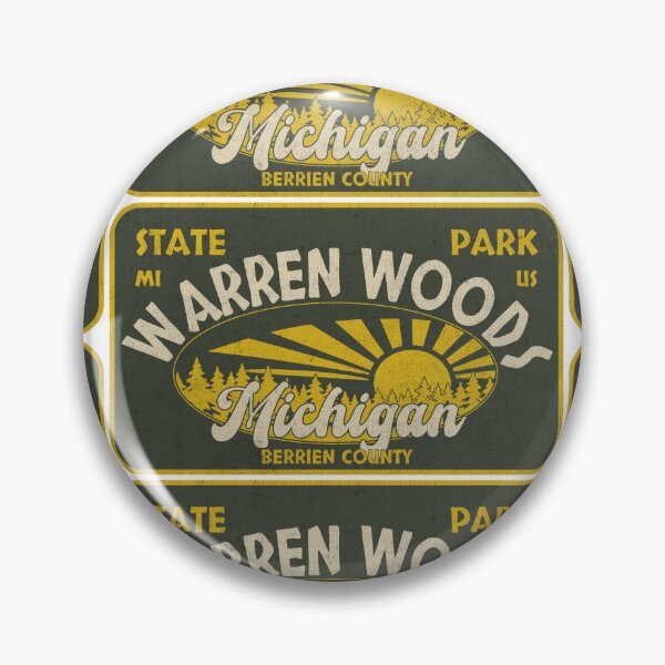 Item preview, Warren Woods State Park, Berrien County, Michigan, badge design designed and sold by Wanderful-roads.