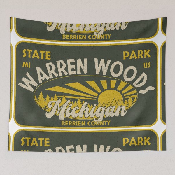 Item preview, Warren Woods State Park, Berrien County, Michigan, badge design designed and sold by Wanderful-roads.