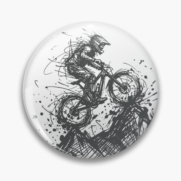 Item preview, MTB bike Sketch, Downhill in my DNA, Minimalist Line Art Tee, Black And White Casual Style, Breathable And Comfortable, Trendy designed and sold by PINEZKA_DESIGN.