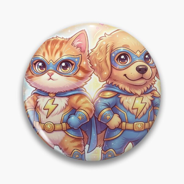Artikelvorschau, Niedliches Katzen- und Hunde-Superheldenteam | Kawaii Power Pet Heroes | Furfolkz – Das bezaubernde Tierhelden-Duo entworfen und verkauft von Furfolkz.