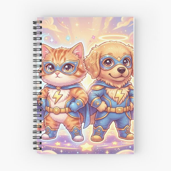 Item preview, Cute Cat and Dog Superhero Team | Kawaii Power Pet Heroes | Furfolkz Adorable Animal Hero Duo designed and sold by Furfolkz.