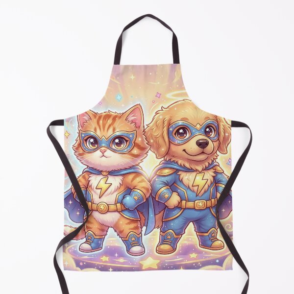 Item preview, Cute Cat and Dog Superhero Team | Kawaii Power Pet Heroes | Furfolkz Adorable Animal Hero Duo designed and sold by Furfolkz.