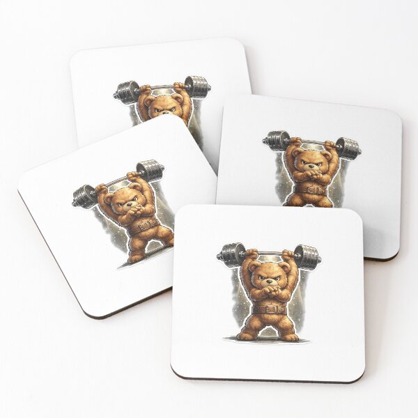 Item preview, Strong & Cute – Tough Teddy Bear Weightlifter Sticker ?? designed and sold by SparkVault.
