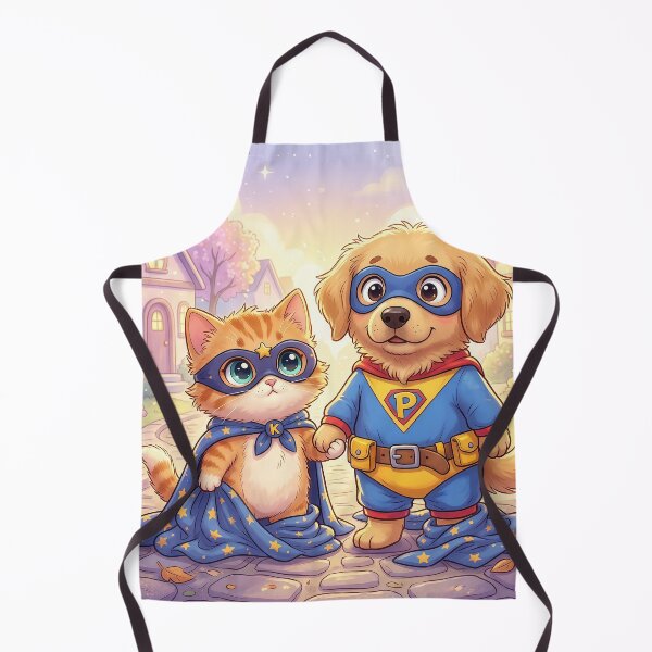Item preview, Cute Cat and Dog Superhero Best Friends | Kawaii Pet Hero Duo | Furfolkz Adorable Animal Team designed and sold by Furfolkz.