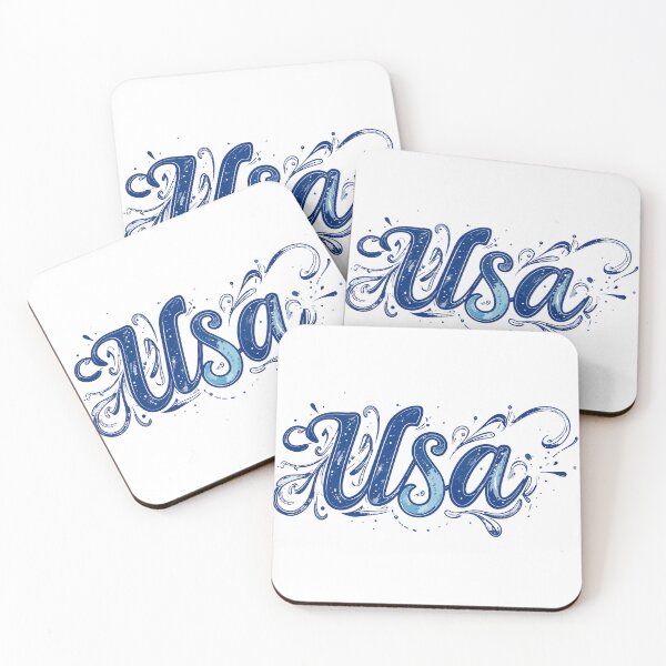 Item preview, USA in custom text and blue accents designed and sold by Art-Horizon.