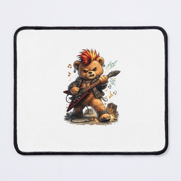 Item preview, Punk Rock Teddy – Badass Mohawk Bear Guitar Sticker ??? designed and sold by SparkVault.
