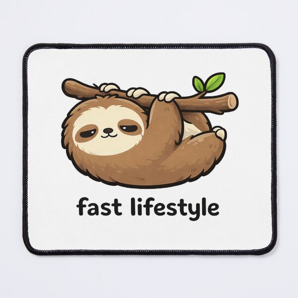 Item preview, Fast Lifestyle Funny Sloth Pun Cute Lazy Humor designed and sold by MonkiFlipp.