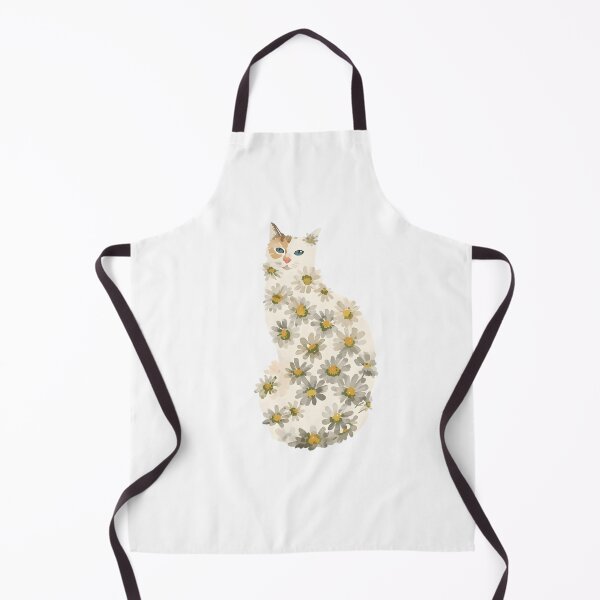 Item preview, White cat with daisies designed and sold by uunaa.