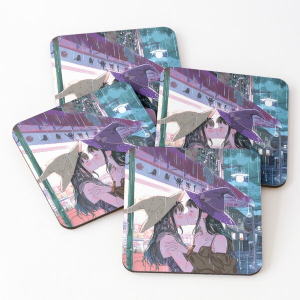Item preview, Witch Couple Kiss In The Rain Romantic Aesthetic Art Print designed and sold by ChaosCutie.