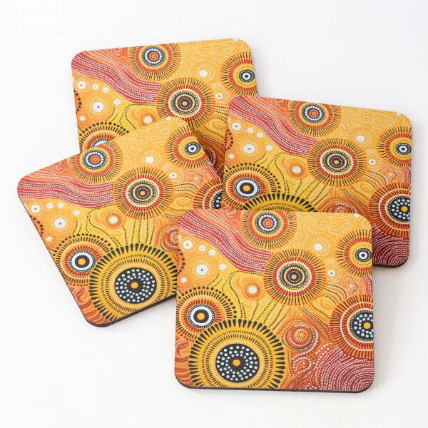 Item preview, Aboriginal Inspired Dot Art - Sunny Wildflowers designed and sold by GrinGalore.