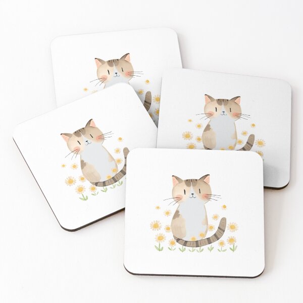 Item preview, Cat with daisies designed and sold by uunaa.