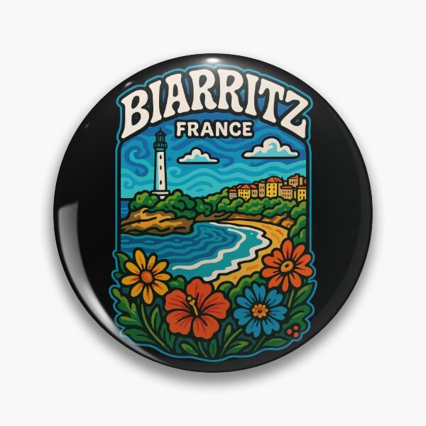 Item preview, Biarritz France Trippy Art Travel designed and sold by TomFrontierArt.