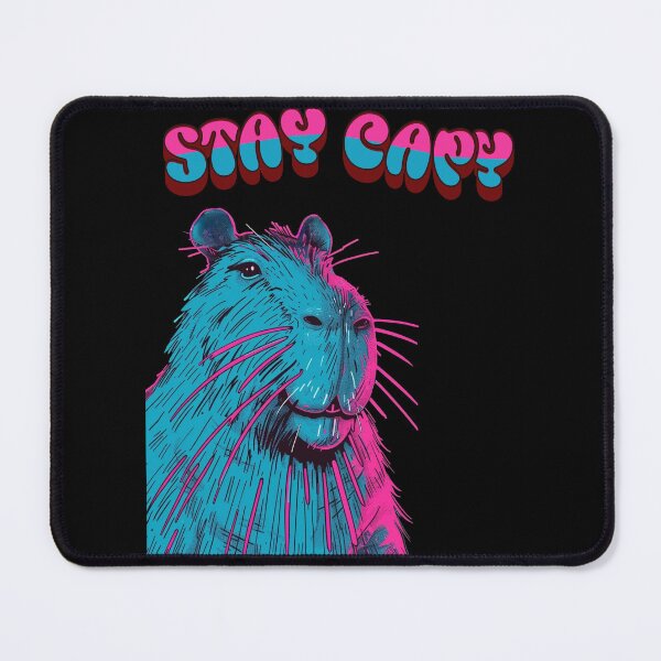 Item preview, Stay Capy Funny Capybara Pun Retro Neon designed and sold by EhrenGeneration.