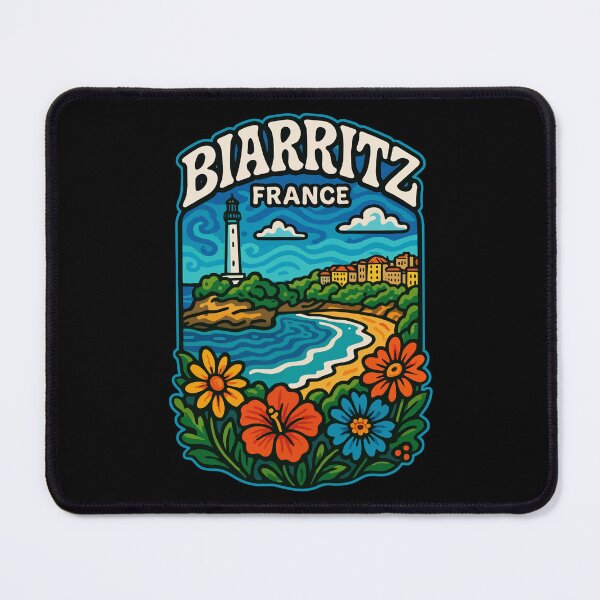 Item preview, Biarritz France Trippy Art Travel designed and sold by TomFrontierArt.