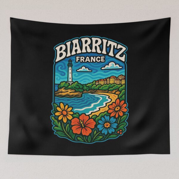 Item preview, Biarritz France Trippy Art Travel designed and sold by TomFrontierArt.