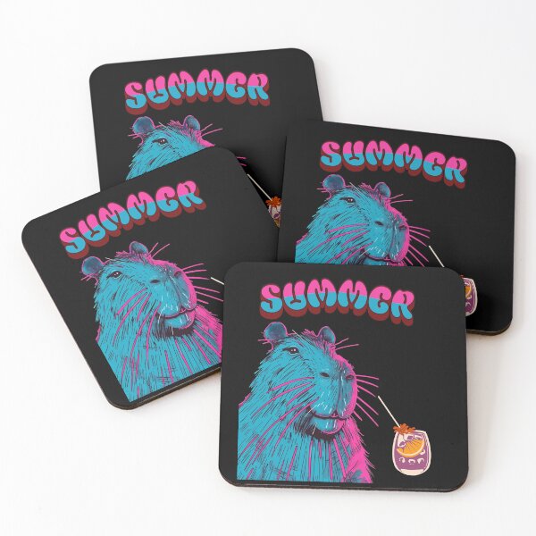 Item preview, Retro Neon Summer Capybara Vaporwave Aesthetic designed and sold by EhrenGeneration.