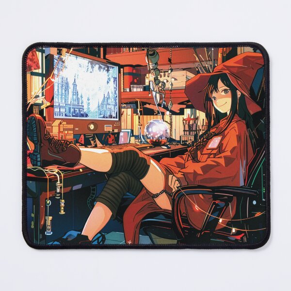 Item preview, Witch Gamer Room Cozy Aesthetic Fantasy Art Print designed and sold by ChaosCutie.