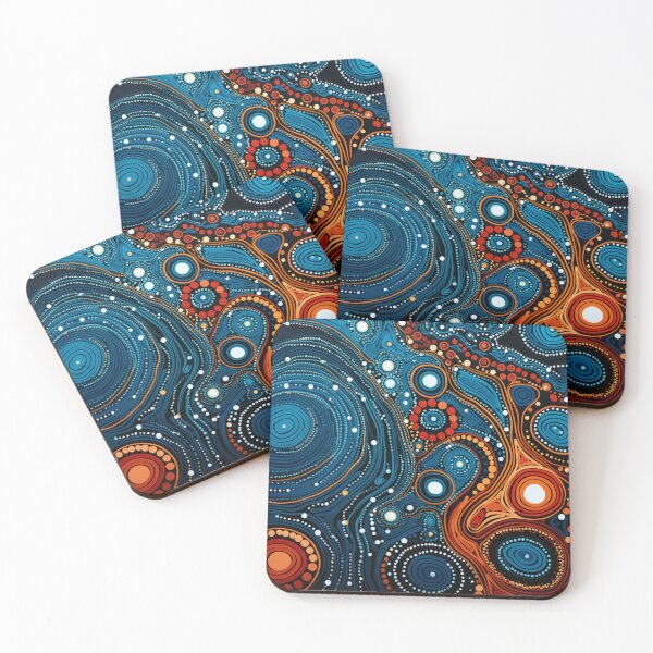 Item preview, Aboriginal Inspired Dot Art - The Serenity Of Water And Lava designed and sold by GrinGalore.