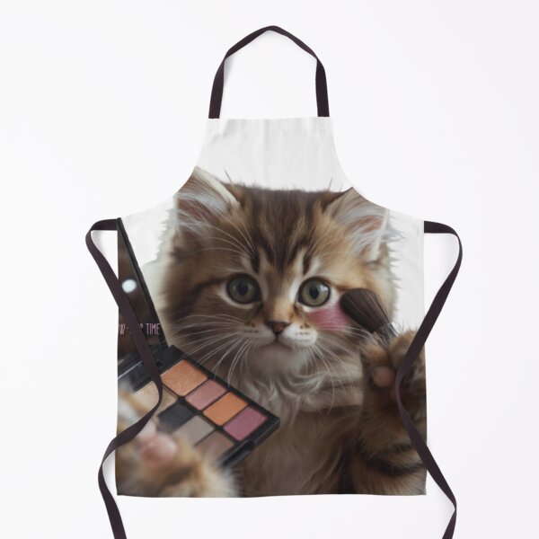 Item preview, Cute Makeup Artist Cat - Meow-k up Time Kawaii Kitten Sticker designed and sold by Timastorart.