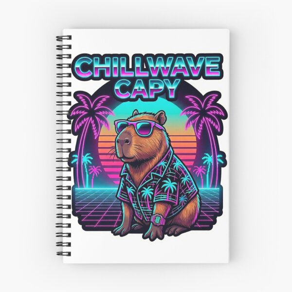Item preview, Capybara Retro 80s Synthwave - Chillwave Capybara Aesthetic Neon designed and sold by Arru2002.