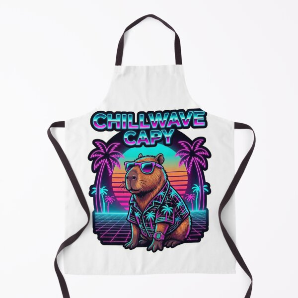 Item preview, Capybara Retro 80s Synthwave - Chillwave Capybara Aesthetic Neon designed and sold by Arru2002.