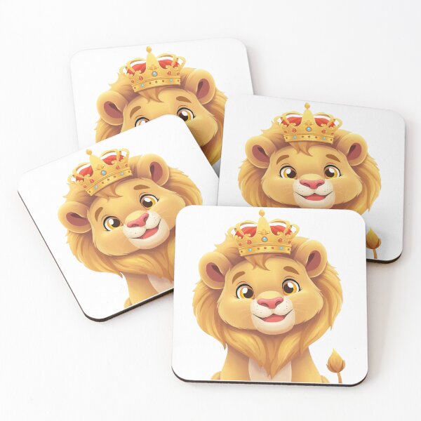 Item preview, Cute Cartoon Lion King with Golden Crown Illustration designed and sold by AchraffPrint.