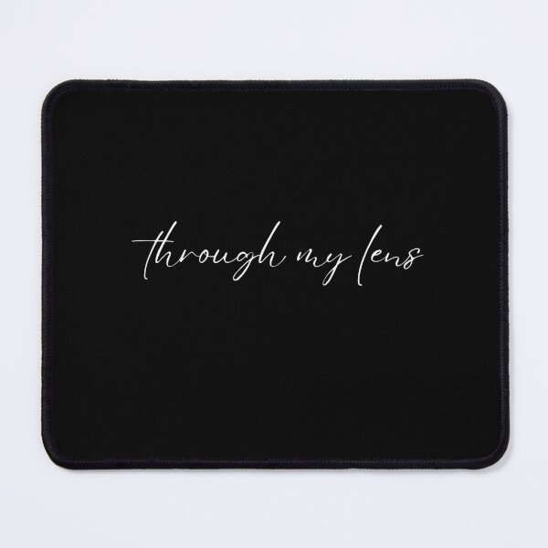 Item preview, Minimal Aesthetic White Typography Quote "Through My Lens" on Black Background Photography Design designed and sold by onubi.