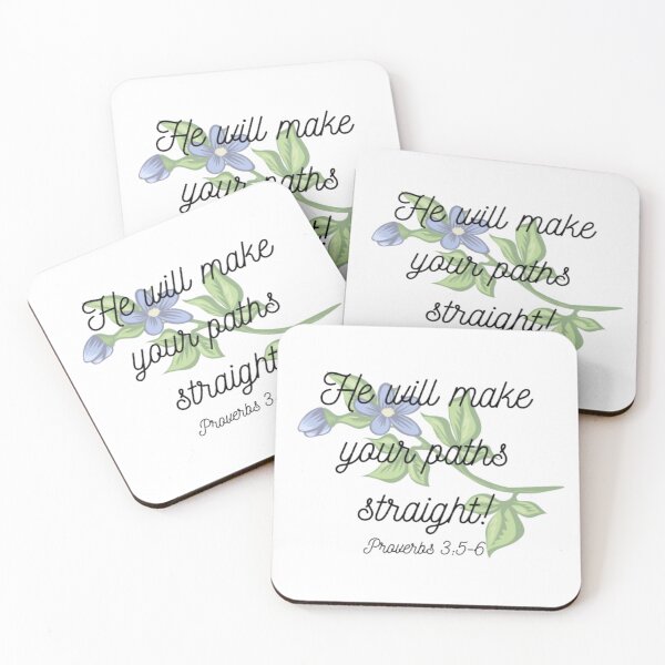 Item preview, He Will Make Your Paths Straight – Proverbs 3:5-6 Bible Verse | Christian Faith Floral Design designed and sold by MyDarlingDearJesusInspires.