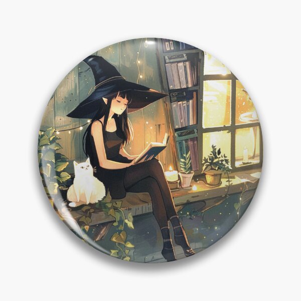 Item preview, Cozy Witch Reading By Window Magical Aesthetic Art Print designed and sold by ChaosCutie.