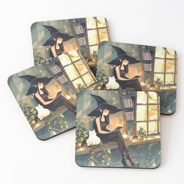 Item preview, Cozy Witch Reading By Window Magical Aesthetic Art Print designed and sold by ChaosCutie.