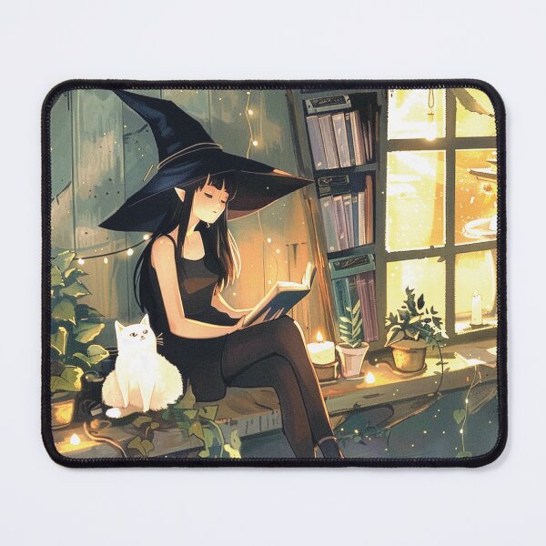 Item preview, Cozy Witch Reading By Window Magical Aesthetic Art Print designed and sold by ChaosCutie.