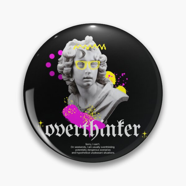 Item preview, Overthinker Acid Graphic Statue - Funny Weekend Plans Meme designed and sold by Tattyarts.
