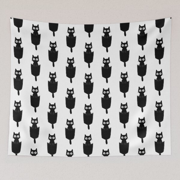 Item preview, Pocket Mystery Cat – Minimalist Black Kitty Design designed and sold by MWSailingClub.